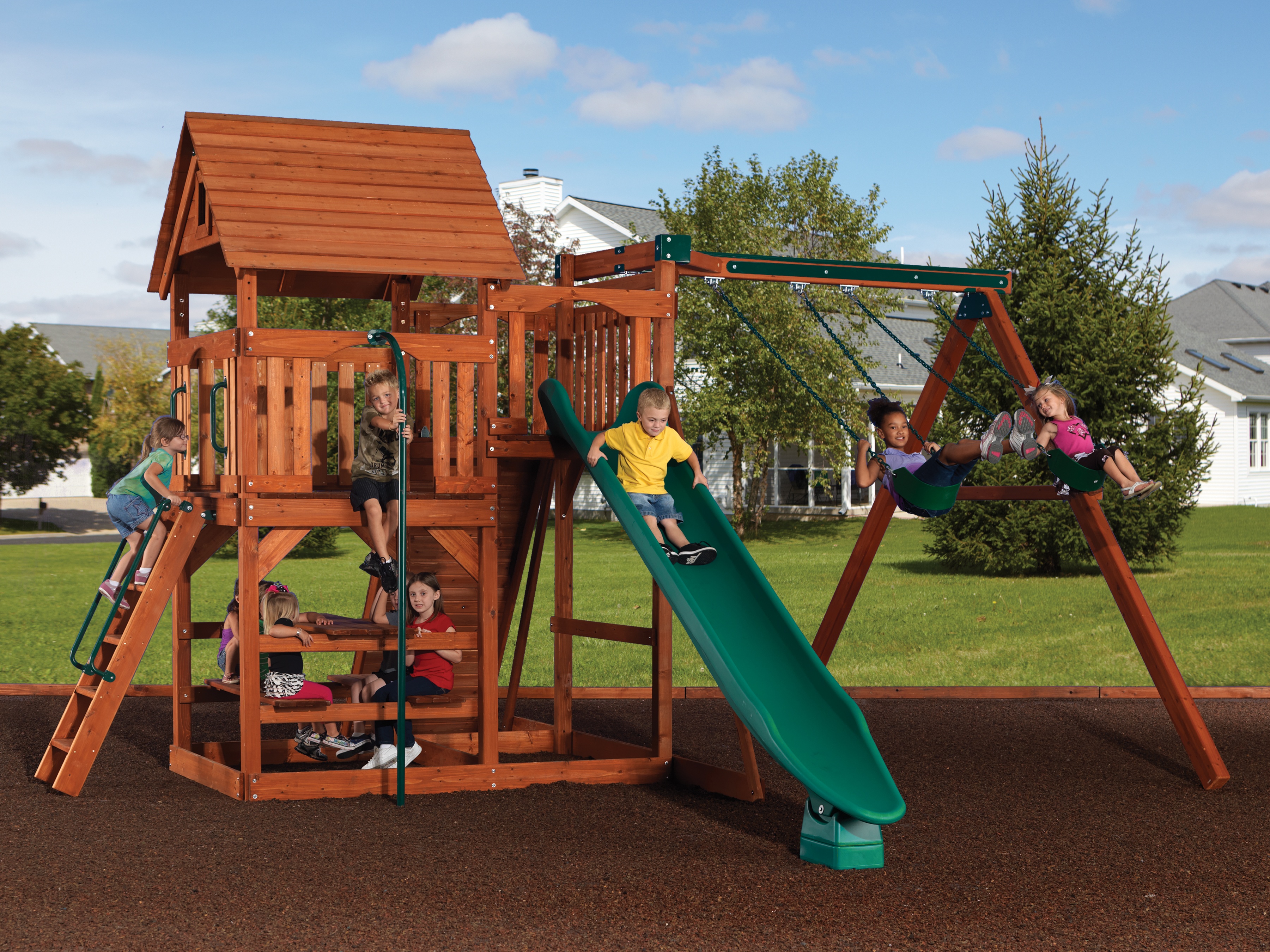 Backyard Adventures Idaho Magellan 3 playset wooden playground install