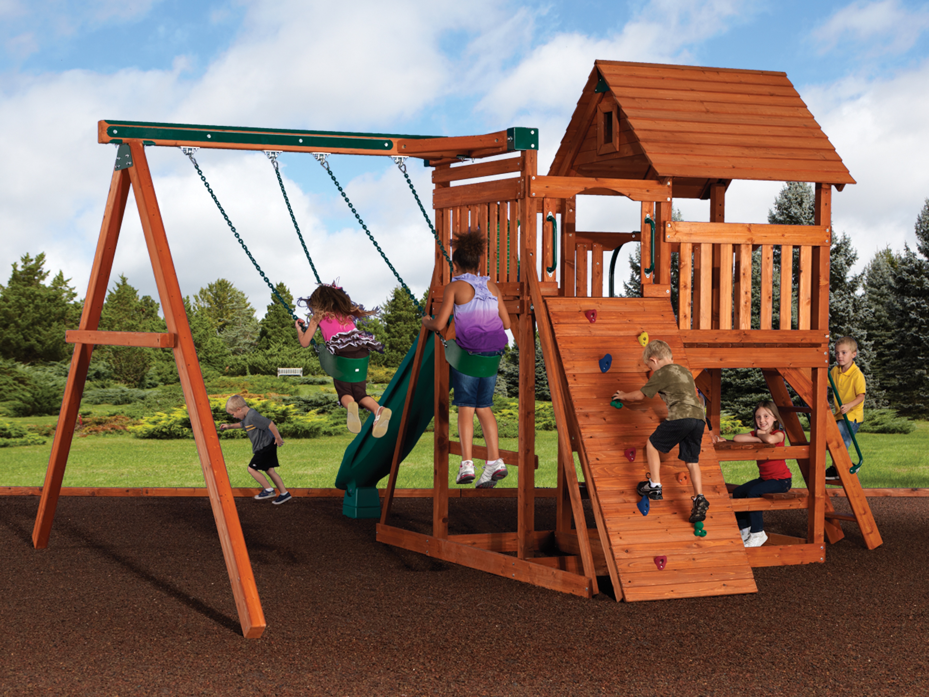 Backyard Adventures Idaho Magellan 3 playground wooden install