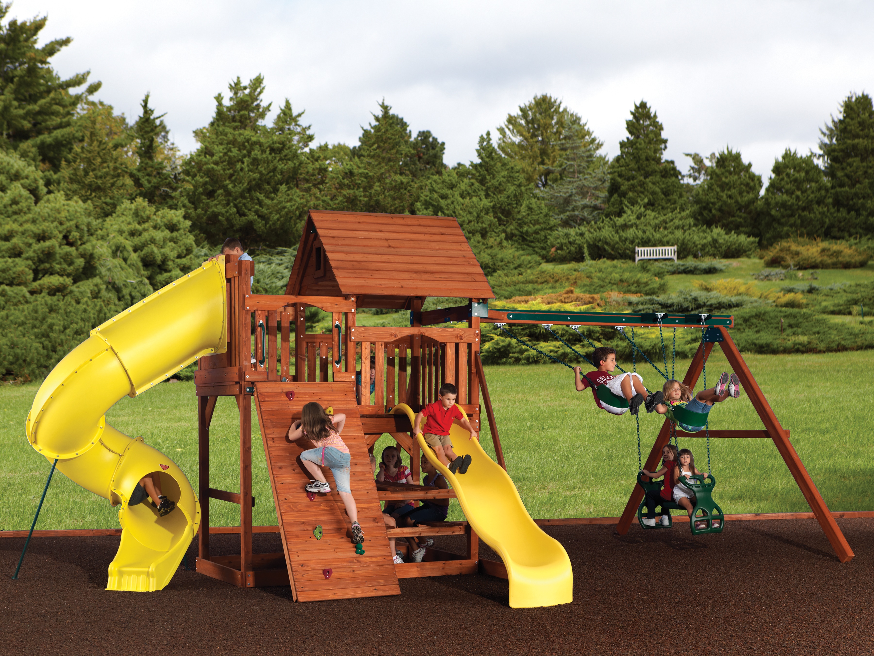 Backyard Adventures Idaho Playsets Magellan 4 wooden playground install