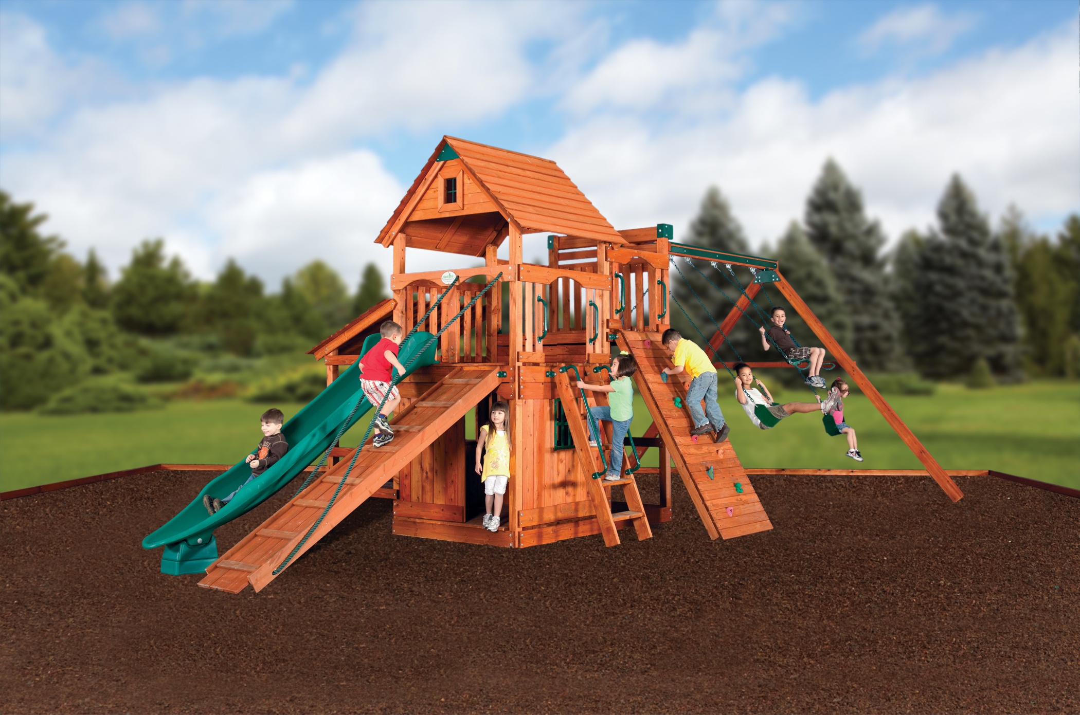 Backyard Adventures Idaho Playsets Magellan 5 playground wooden install